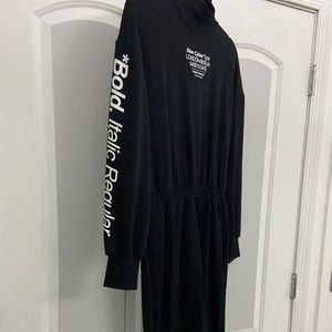 Zara midi sweater dress chic graphic